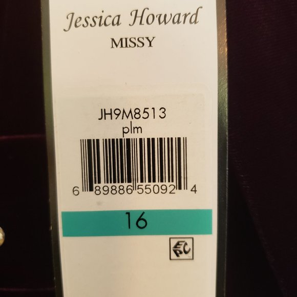 Jessica Howard JH9M8513 Plum Stretch Velvet Side Ruched Embellished Sheath Dress - Picture 2 of 10